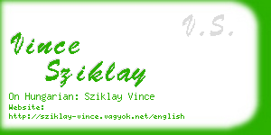 vince sziklay business card